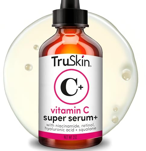 TruSkin Vitamin C Super Serum for Face - Five Skin Benefits in One Serum with Vitamin C, Retinol, Niacinamide, Hyaluronic Acid & Squalane - Brighten, Firm & Smooth the Look of Skin, 2 Fl Oz