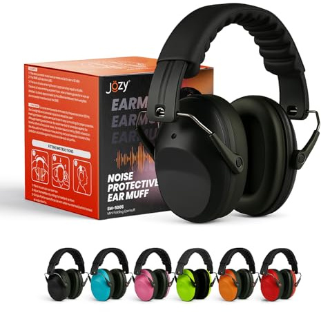 Jozy Noise Canceling Headphones for Kids, SNR 26dB Ear Protection for Autism, Sound Proof Sensory Muffs for Hearing, Concerts (Black)