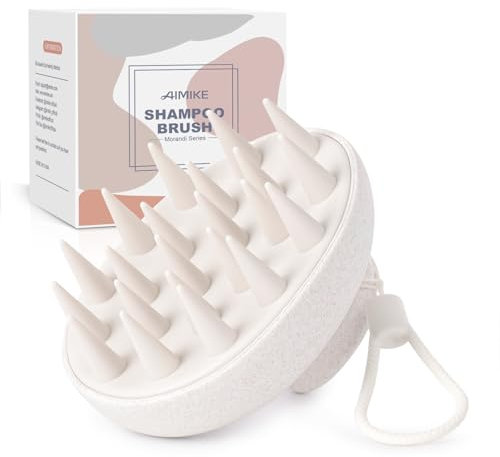 AIMIKE Kopfhaut Massagebürste Shampoo Bürste[Blatt-Serie], Bio Kopfmassage Bürste für Peeling und stimulieren das Haarwachstum, Reduziert Schuppen, Scalp Massager für Nass & Trocken Haar