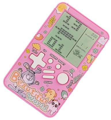 CZT Poket console di gioco a blocchi Giochi multipli retrò in mattoni integrati Macchina da gioco portatile elettronica Dispositivo di gioco portatile Regali di Natale per ragazze per bambini (Pink)