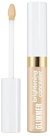 REVLON Glimmer Brightening Concealer – Corrector Líquido Iluminador, con Cafeína, Vitamina C y Esteviósido, Fórmula Ultraligera, Acabado Natural hasta 24H, Tono 125, 9ml