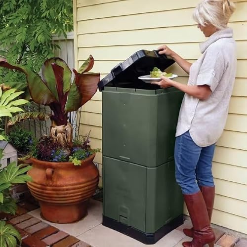 Aerobin Hot Compost Bin – Converte i rifiuti organici in compost in 3 mesi – compostiera domestica perfetta per scarti di cucina e rifiuti da giardino, 200 l, verde oliva