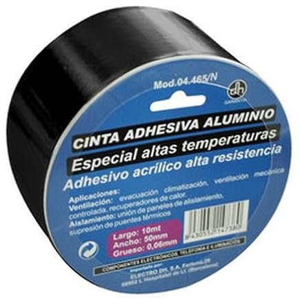 Blendend Cinta adhesiva de aluminio 50 x 10 m, resistente, ideal para aislamiento térmico y reparación en aplicaciones eléctricas.