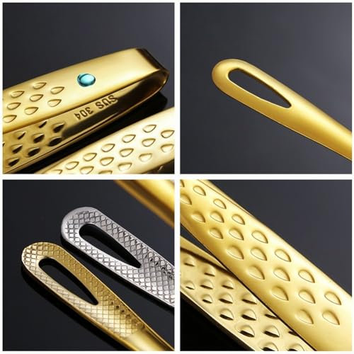 Set di pinzette per barbecue in acciaio inox, perfetti strumenti di cottura con due misure da 22,9 cm e 30,5 cm per una facile presa (oro)