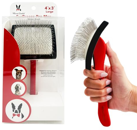 Warren London FurBreeze Pro Max Doodle Brush for Dogs – 4 x 3 Grooming Brush for Long & Thick Coats – Removes Mats & Tangles – Ideal for Goldendoodles, Poodles, Labradors – Professional Groomers