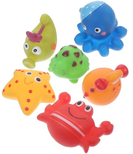 BESPORTBLE 6 pièces Jouets de Bain Animaux Marins Colorés Flottants pour Garçon Fille Garçon Fille Amusement et Développement Sensoriel