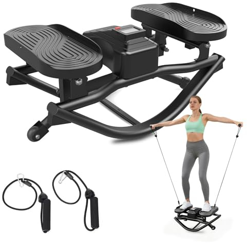 HXD-ERGO Rock Stepper with Knee Friendly Low Impact Design | Heavy-duty steel frame, non-slip pedals, low-impact knee-friendly motion, for beginners, ideal for home office use