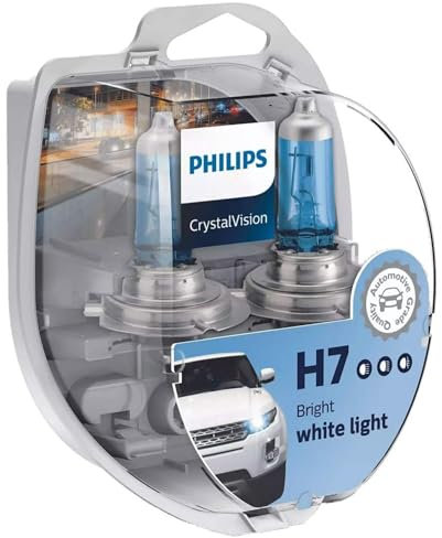Philips CrystalVision 12972CVSM H7 55W Halogen PX26d 1.140 lm Leuchtmittel für Auto - Leuchtmittel für Auto (H7, 55 W, Halogen, Fernlicht, Abblendlicht, PX26d, 4.300 K), Silber