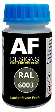 Alex Flittner Designs Stylo de retouche RAL 6003 - Vert olive brillant - 50 ml - Séchage rapide - Acrylique