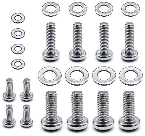 12 Pcs Tornillos M4 M6 M8 con 12 Pcs Arandelas, Tornillos Y Arandelas De Acero Inoxidable Tornillos Y Arandelas para TV Universales Tornillos para TV De Cabeza Redonda