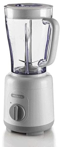 Ariete Blender Breakfast 586, Blender Électrique avec 4 Lames en Acier Inoxydable, 2 Vitesses + Fonction Pulse, Pieds Antidérapants, Couvercle Supérieur, Capacité de 1,5 L, 500W, Blanc
