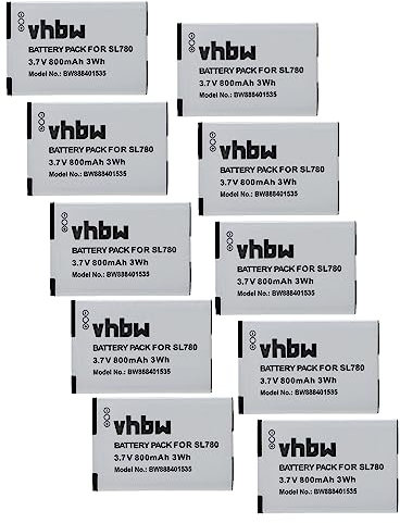 vhbw 10x Akku kompatibel mit Unify OpenStage SL6, SL400, SL450 schnurlos Festnetz Telefon (800 mAh, 3,7 V, Li-Ion)