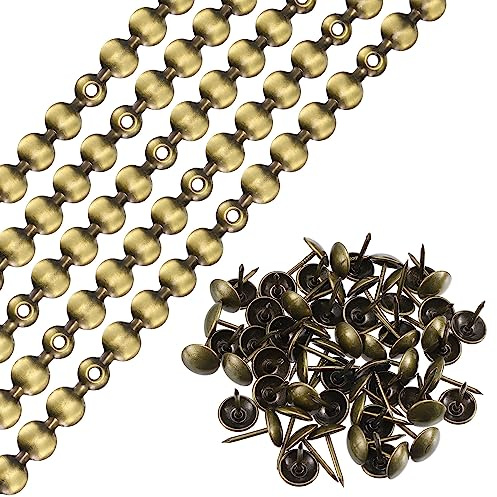 QUARKZMAN 5uds Tapicería Tachuelas Tiras, 1 Metro Brillante Decorativos Clavos Adornos para Sofá Cabecero Silla Muebles con Tapicería Clavos (11mm Bronce)