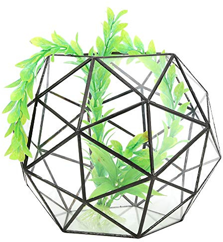 LEMCC Contenedor de Terrario Geométrico, Maceta de Cristal Abierta Irregular, Maceta, Jarrón, Cuenco para Plantas de Aire de Musgo de Helecho Suculentas de Interior