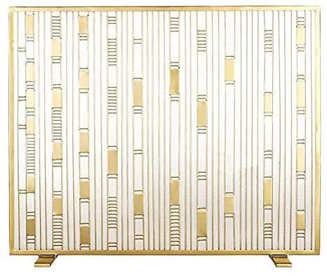 Kamin-Funkenschutz, robuste, Flache Kamingitter, einteiliges Funkenschutzgitter aus Eisen für die Sicherheit von Kindern, für offenes Feuer/Gasfeuer/Holzbrenner (Größe: 100 x 25 x 80 cm) (100 x 25 x