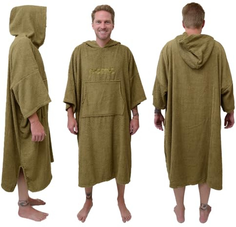 Pomo Surf Poncho, Towel Poncho Made of 100% Cotton, Unisex Changing Towel and One-Size Fits All Adult Changing Poncho.
