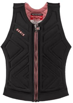 RONIX Women's Moon Stone Impact Vest | Rugged Lightweight 39-Segment Diamond Flex Foam Water-Resistant Wakeboard Life Jacket with Ultra-Soft Silk Skin, Black/Rose Gold, Medium