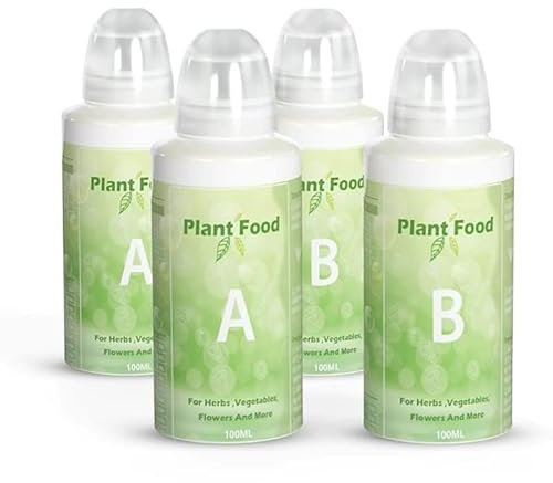 LETPOT Plant Food A & B Hydroponics Nutrients, Indoor Plant Fertilizer Foodfor Hydroponics Growing System, Vegetable Fertilizer, Hydroponics Supplies, 2 bottles 100ml A Solution and 100ml B Solution