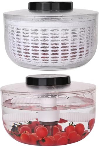 NAATIP Electric Salad Spinner - Fruit Cleaner Bowl 2-in-1, Wash, Spin & Dry Salad Greens, 6.25Qt，wireless charging