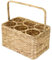 HMF Soporte para 6 botellas, cesta trenzada de jacinto de agua sostenible, 32 x 22 x 18 cm