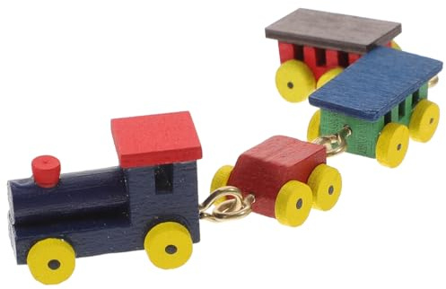 Besportble Puppenhaus Zug Spielzeug Mini Holz Eisenbahn Modell 10X0.67X0.51 Zoll Detailreiche Miniatur Zugdekoration FüR Wohnkultur Und Puppenhaus ZubehöR