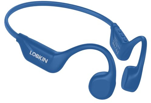 LOBKIN Bone Conduction Headphones Bluetooth 5.4, Open Ear Headphones with Mic, Wireless, 10H Playtime, IPX5 Waterproof Sports Headphones for Running, Ski, Cycling, Workout, Blue