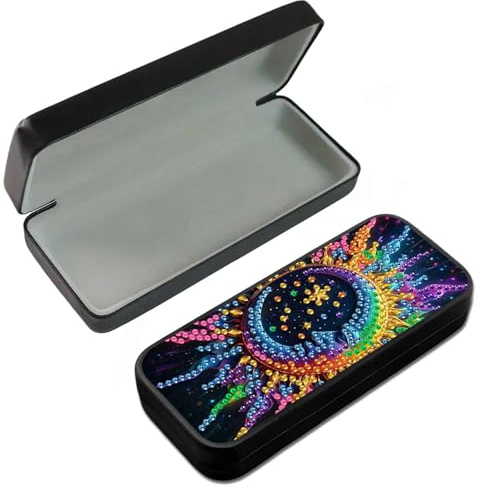 CXINLky Scatola portaocchiali fai da te per Diamond Art Painting, in pelle, con fodera in velluto, per ufficio, casa, 22 colori