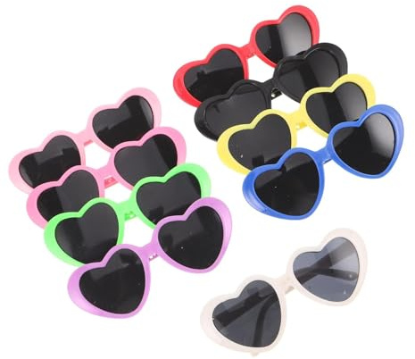 UPKOCH Gafas de Sol para Perros Pequeños Forma Corazón 9 Unidades Accesorios para Disfraces Mascotas Protección UV Ajuste Cómodo para Exteriores Verano Playa Senderismo Camping
