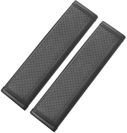 Seat Belt Covers Shoulder Pads Covers 2-Pack Black PU Velvet Car Seatbelt Cushions for Neck & Shoulder Comfort Detachable & Washable Strap Covers for Cars Bags Luggage