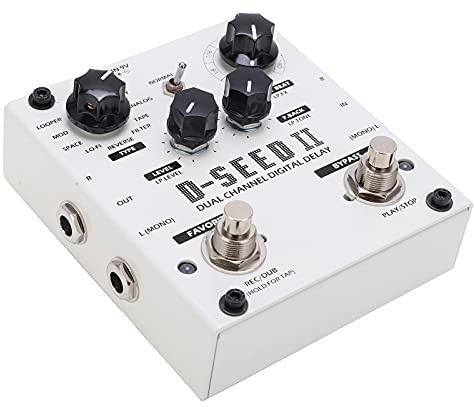 Cryfokt Digital Stompbox Delay Pedal, 8 Lägen 2000MS Looper med Stereo PingPong Effect Tap Tempo, för Elgitarrbas