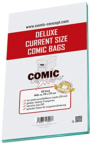 Comic Concept Deluxe Current Size Bags (176 x 270 mm) mit Lasche