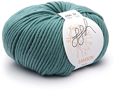 ggh Samson - Merino Wolle (mulesing free) Lauflänge ca. 85m auf 50g - Wolle zum Stricken oder Häkeln - Farbe 052 - Schiefergrün