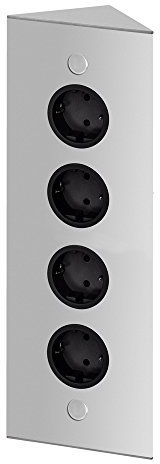 THEBO Energie-Ecksäule ST 3007/320 in Aluminium mit 4 Steckplätzen