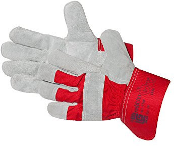 Jah 1760 spaltläderhandskar 10 par stulpe medeltung natur Gr. 9