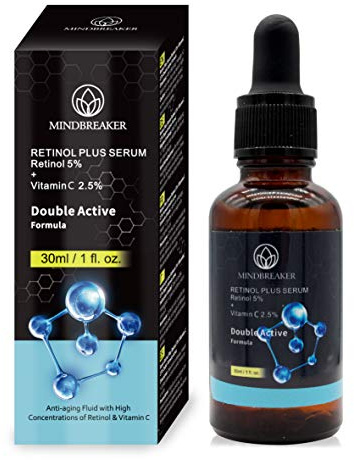 Natürliches Vitamin C Retinol Serum 5%, neue Hautbehandlungsformel, organischer Anti-Falten-Reduzierer, Feuchtigkeitscreme, organische Hautpflege für Gesicht und Augen (Vitamin C Retinol Serum)