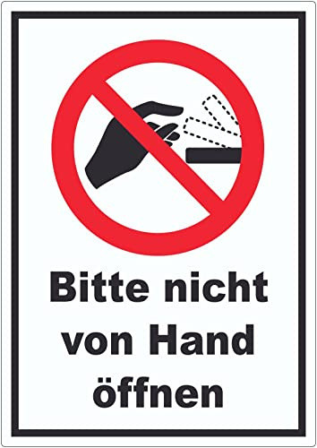 Bitte nicht von Hand öffnen Aufkleber A2 (420x594mm)