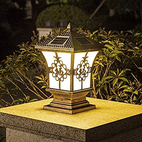 Luz de poste de jardín Luces de columna delanteras cuadradas tradicionales Impermeable Valla de luz de poste al aire libre Patio europeo Iluminación de paisaje Luces de patio Lámpara de pilar de patio