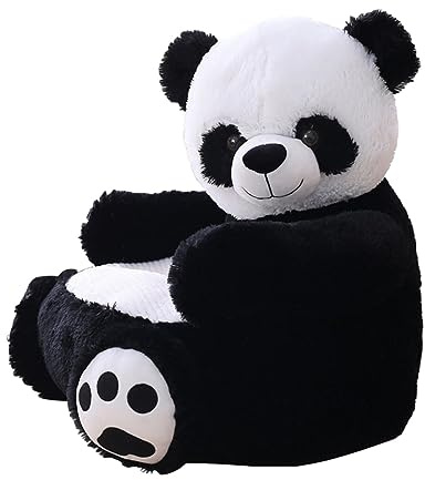 Meindin Poltrona Peluche Panda per Bambini - Poltrona per Bambini con Panda Imbottito in Peluche - Poltrona da Lettura per Bambini, Sedile di Supporto per Animali Morbidi per Bambini Piccoli