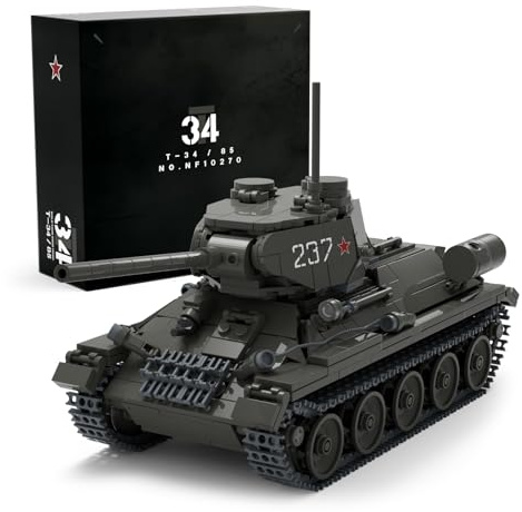 Nifeliz T34/85 Juguete de construcción de tanques militares WW2 Bloques de sujeción tanque Colección modelo NF10270 818 piezas