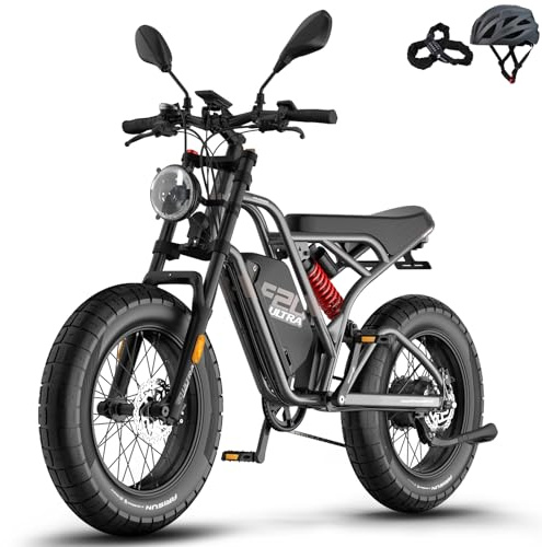 Fafrees F20 Ultra Bicicleta Eléctrica, Fatbike de 20 x 5,0, E-Bike con Batería de 48V/25 Ah, Suspensión Total, Bici Eléctrica para Hombres, Alcance 80-120 KM (Gri)