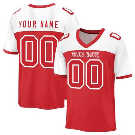 Generisch Personalisiert Sporthemden Herren Individuelles Rugby Trikot Fußball Trikot Schnelltrocknend American Football Trikot Atmungsaktiv T-Shirt Kurzarm Trikot Männer Damen Black Friday Angebote