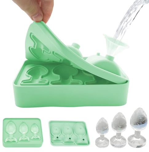 Stampo per ghiaccio Rigolo Vassoio per cubetti di ghiaccio con coperchio in silicone per adulti, creativo di novità stampo per Whisky Bevande Festa Compleanno impilabile e riutilizzabile contenitori