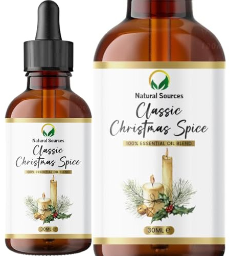 Classic Christmas Spice Essential Oil Blend Large 30ml-Great for Diffusers for Home, Soap & Candle Making, Wax Melts, Burner, Bath Bombs-Made in The UK by a British Business