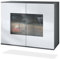 Vladon Kommode Grömitz V3, Moderner Küchenschrank mit 2 großen Glastüren Anthrazit matt/Weiß Hochglanz (92,5 x 73.5 x 35)