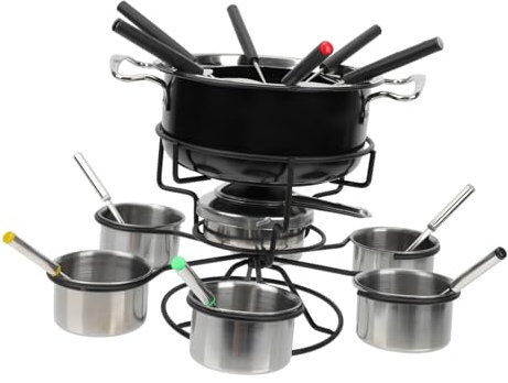 Cabilock Juego De Fondue De Queso De Acero Inoxidable Olla para Derretir Chocolate Estufa De Fondue Portátil Segura para Fondue Utensilios De Cocina
