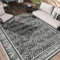 SIXHOME Outdoor Teppich Wetterfest, 120 * 180cm Kunststoff Stroh Balkon Teppich, Faltbar Wasserdichter Outdoor Carpet rutschfest für Garten Balkon Terrasse Camping Picknick, Schwarz und Beige