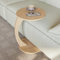 sugodesign Beistelltisch mit Rollen, Kleiner Couchtisch C Form, stylischer Sofatisch in schöner Natur Eiche-Optik, runder Tisch als Ablagefläche für Couch und Sofa, Beistelltisch Couch