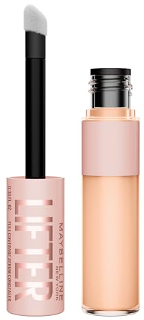 Maybelline New York Correttore in Siero Copri Occhiaie, Per Tutti i Tipi di Pelle, Contorno Occhi Illuminato, Formula Idratante, Con Caffeina e Peptidi, Lifter Concealer, Tonalità: 15, 5 ml