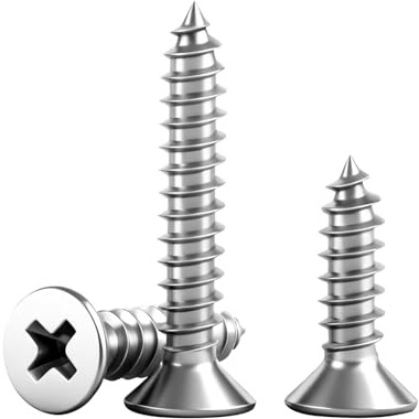 BACSHBY 20 piezas Tornillos para Madera M5x10mm con Cabeza Plana en Cruz,Tornillos Autorroscantes con Cabeza Avellanada para Madera, Muebles