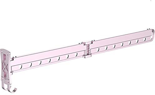 EHVYBDX Airer Retractable Folding Clothes Drying Rack Space Saver Fold Away Racks for Laundry Room/Bathroom Tower Great Bathroom Or Room Clotheshorse,Pink,Long